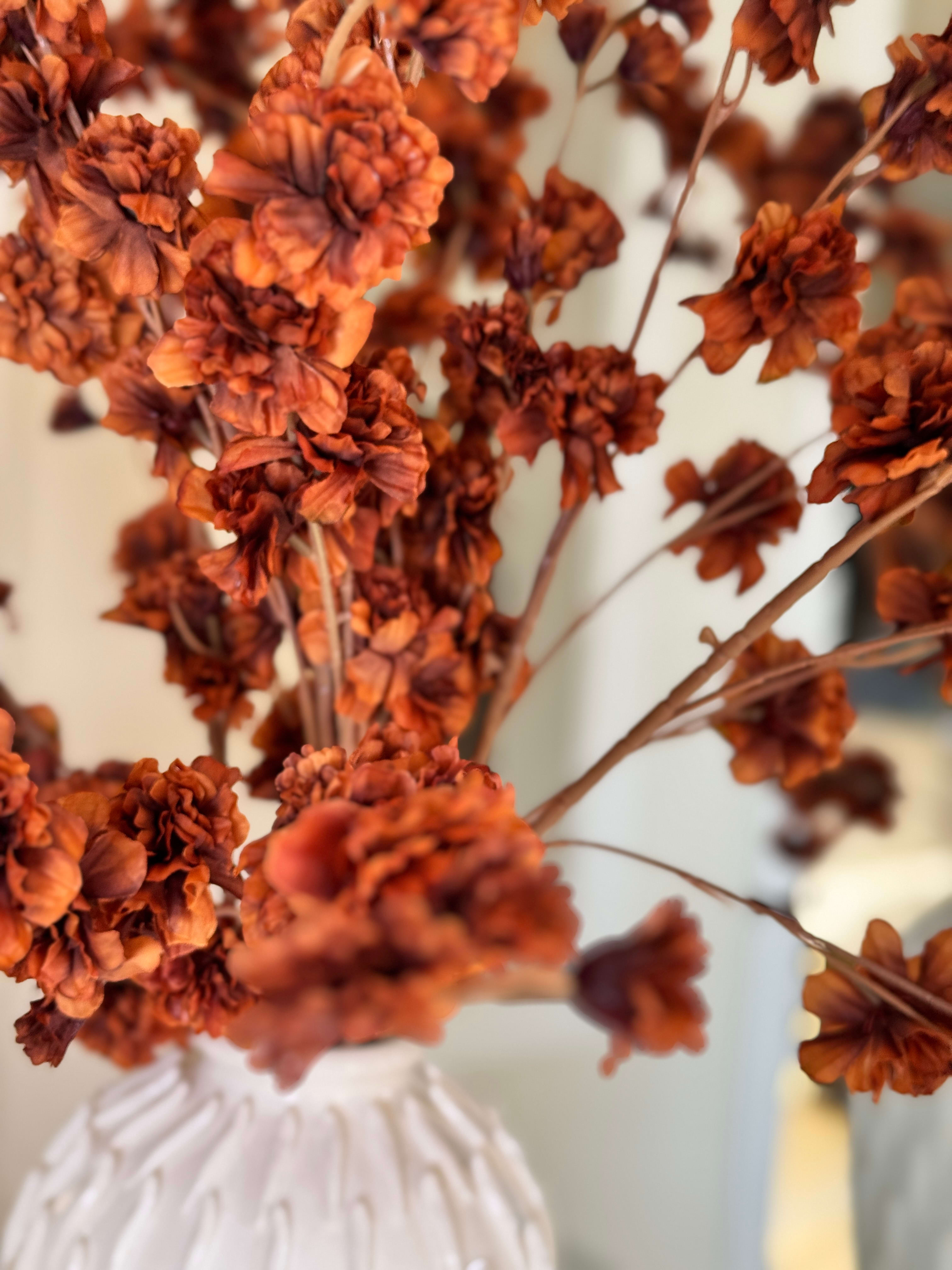 Artificial Orange Silk Cherry Blossom