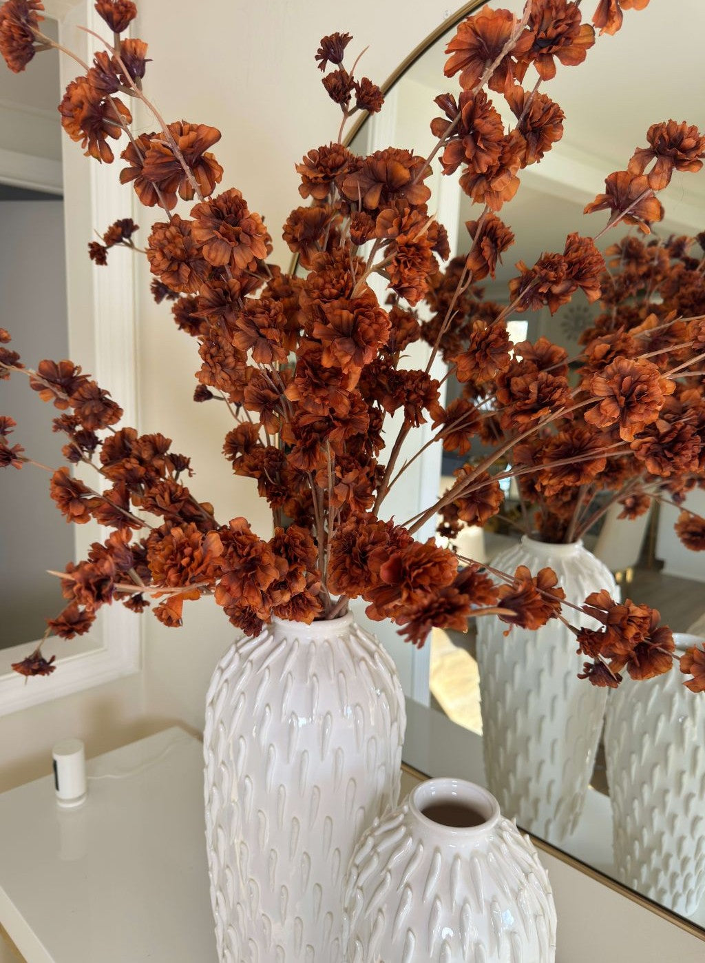 Artificial Orange Silk Cherry Blossom