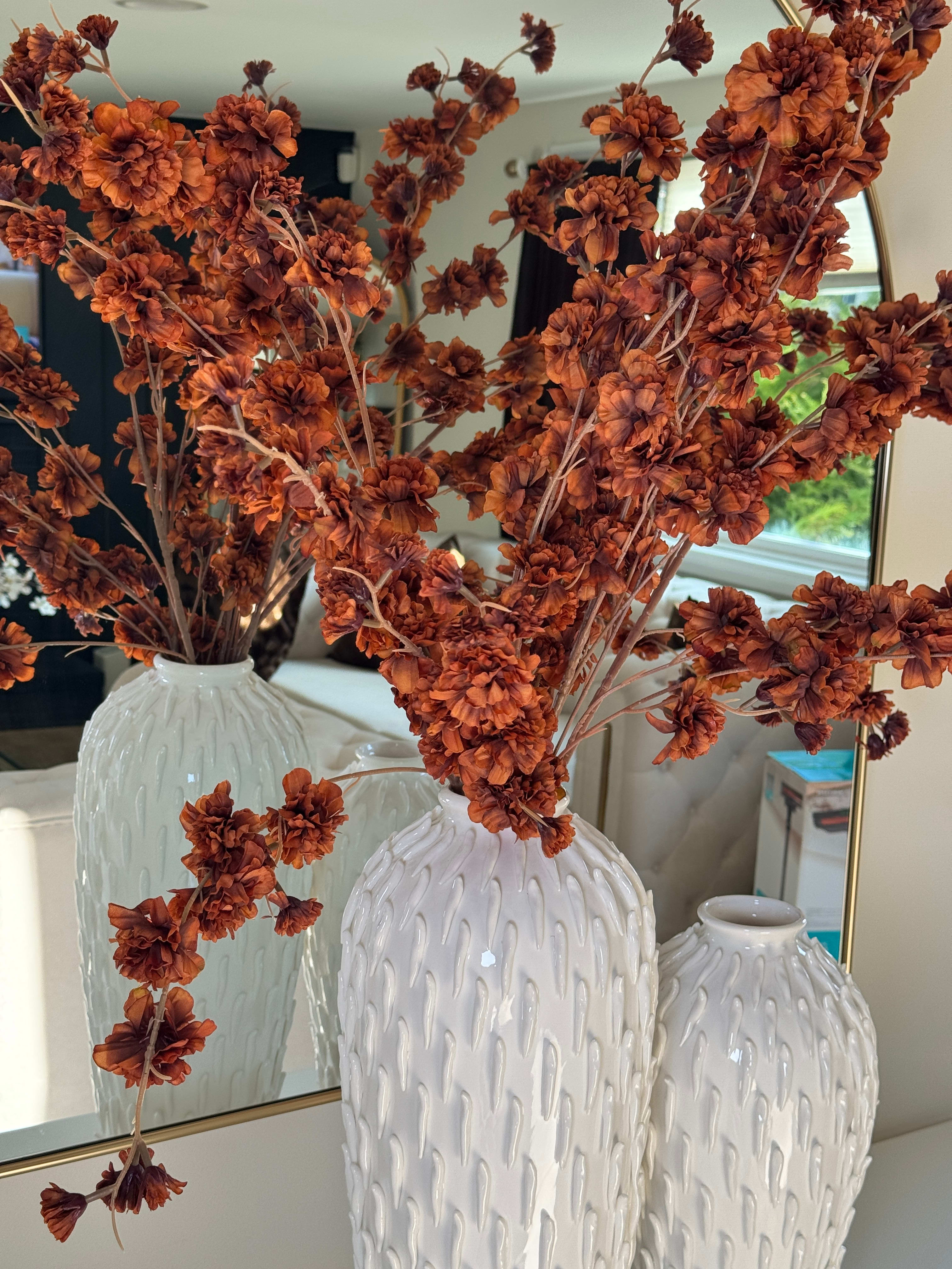 Artificial Orange Silk Cherry Blossom