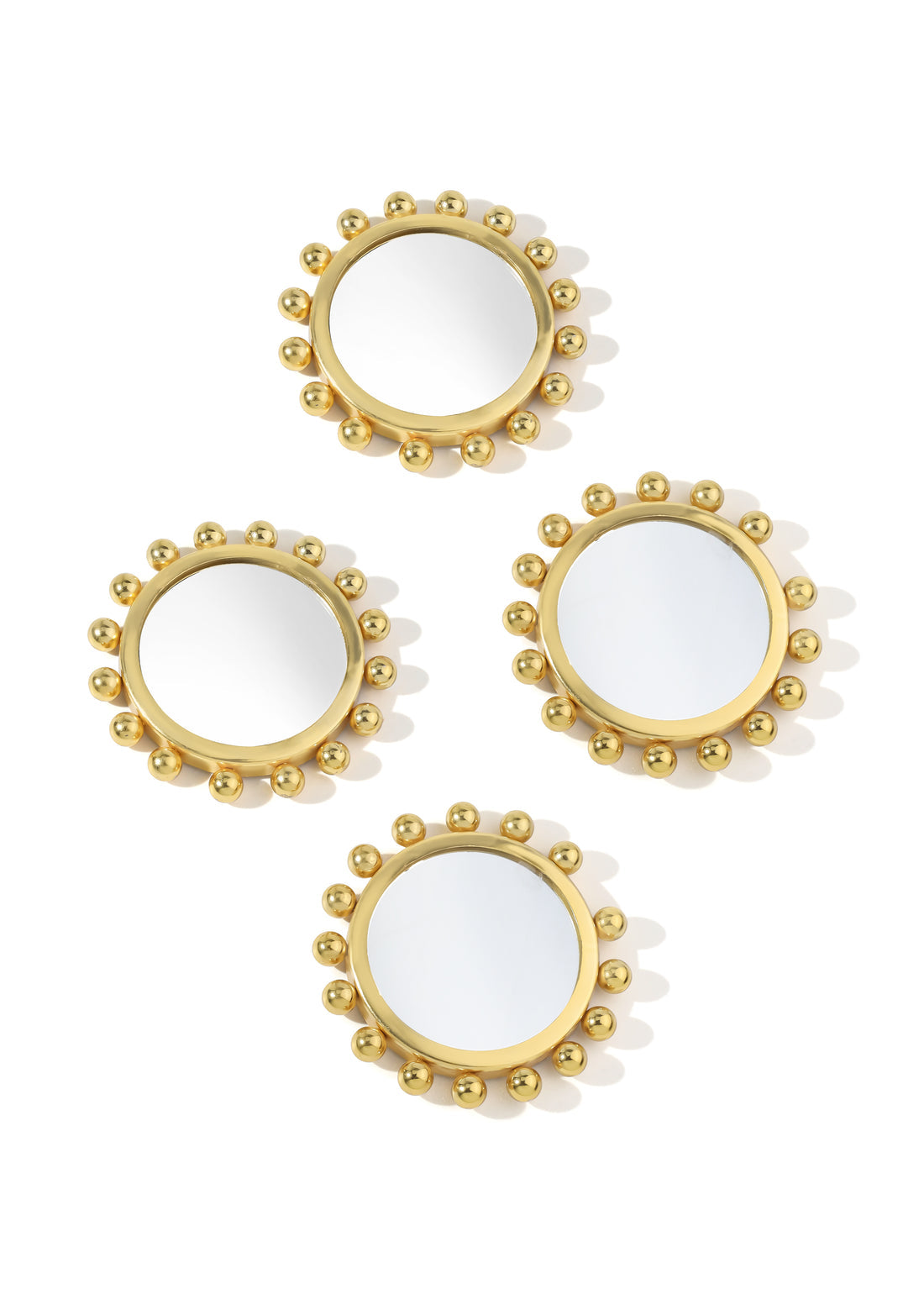 Astra Gold Beaded Mirror Coaster Set