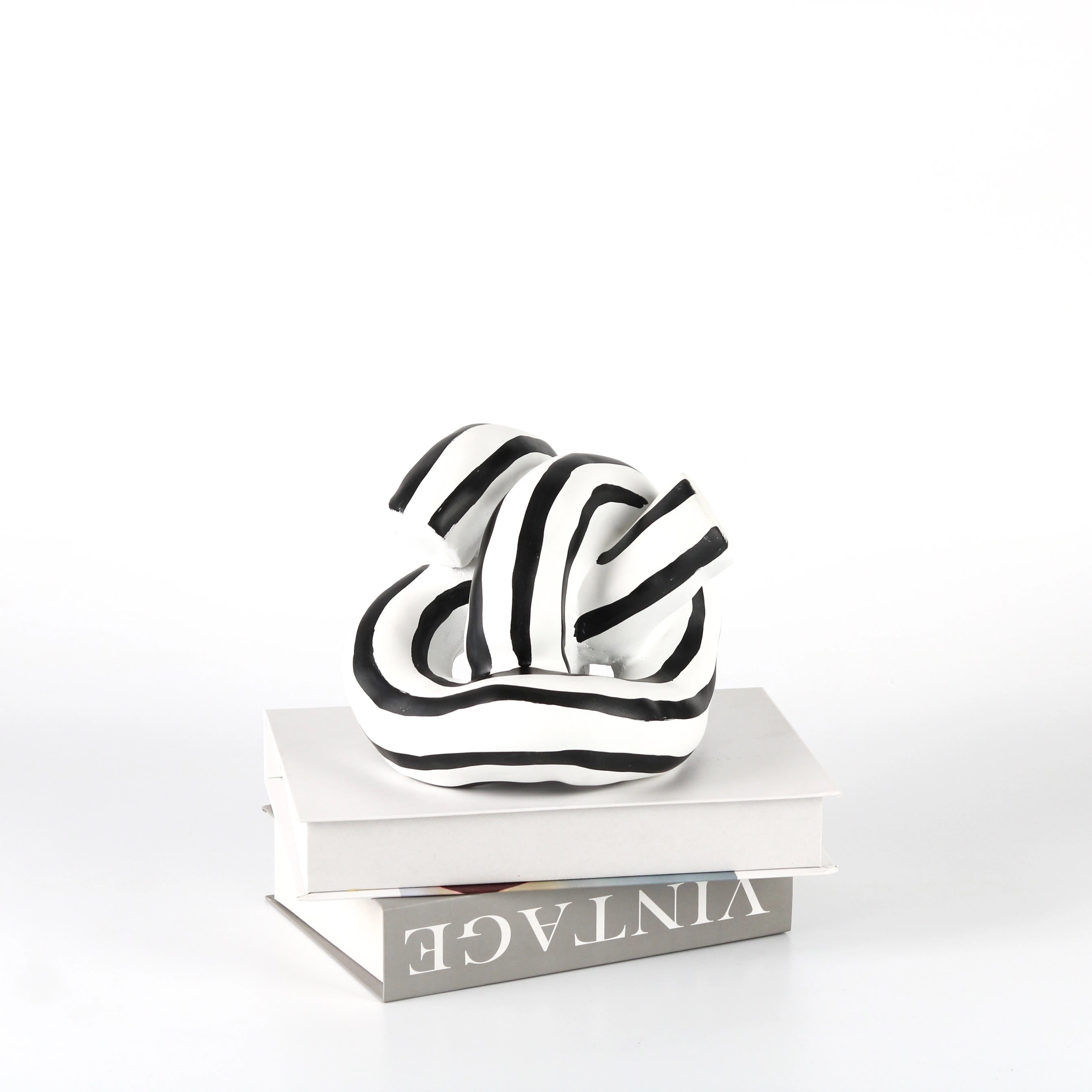 Black And White Striped Knotted Resin Ornaments