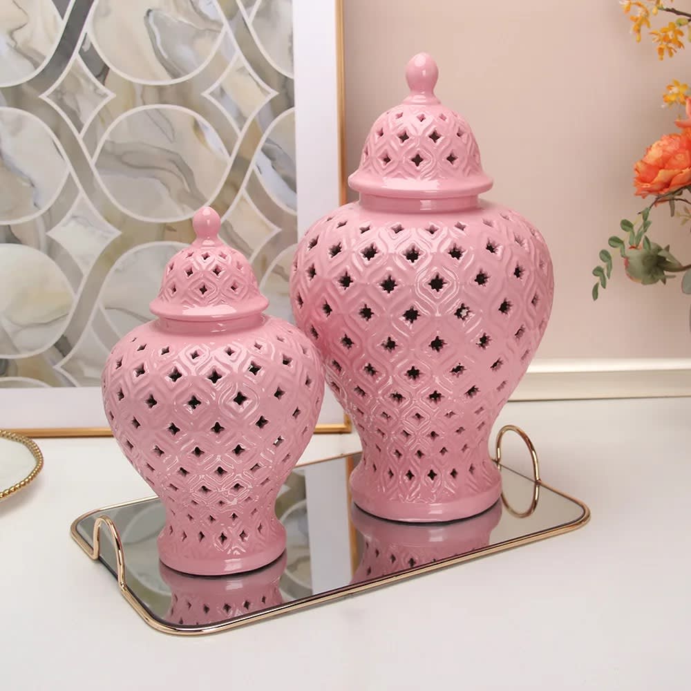 Ceramic Vase Storage Organizer Flower Holder Porcelain Ginger Jar