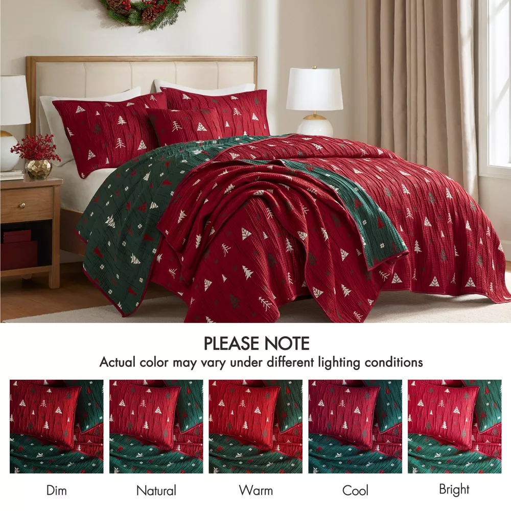 Christmas Inspired Coverlet Mini Set Red