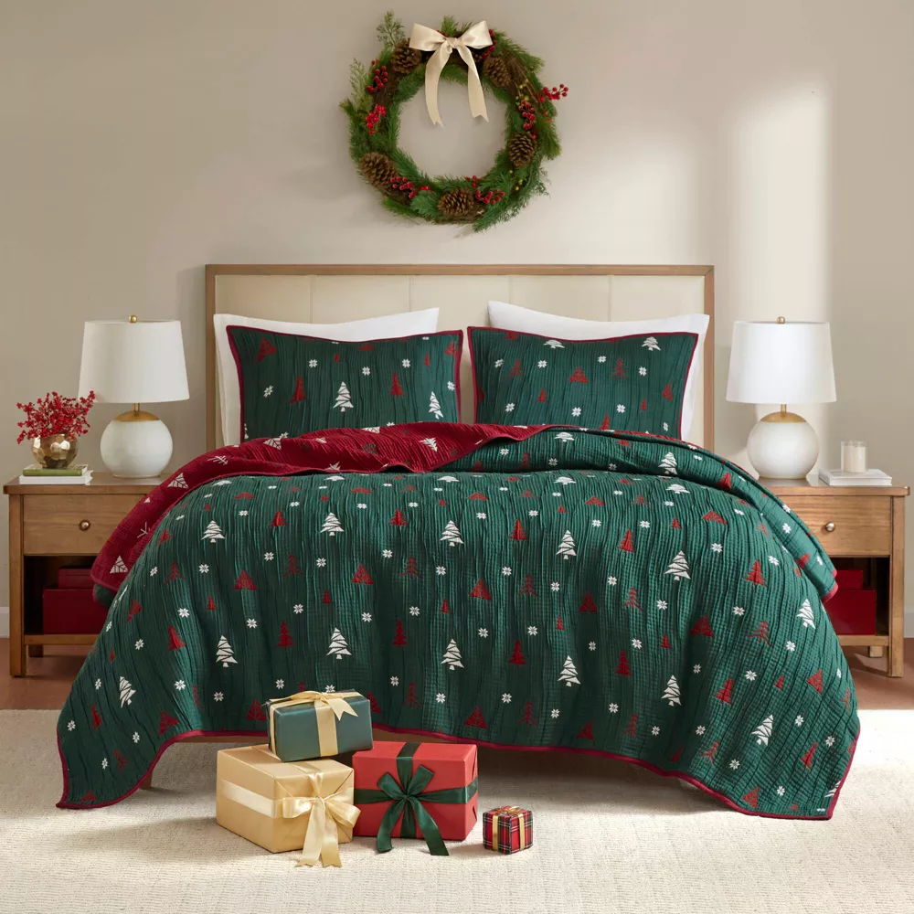 Christmas Inspired Coverlet Mini Set Red