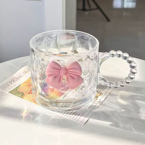 Elegant Bow-Shaped Transparent Glass Cup