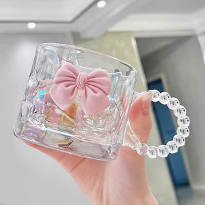 Elegant Bow-Shaped Transparent Glass Cup