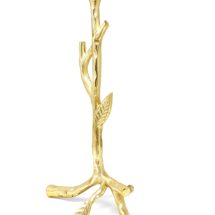 Gold Branch Design Set of 2 Taper Candle Holders
