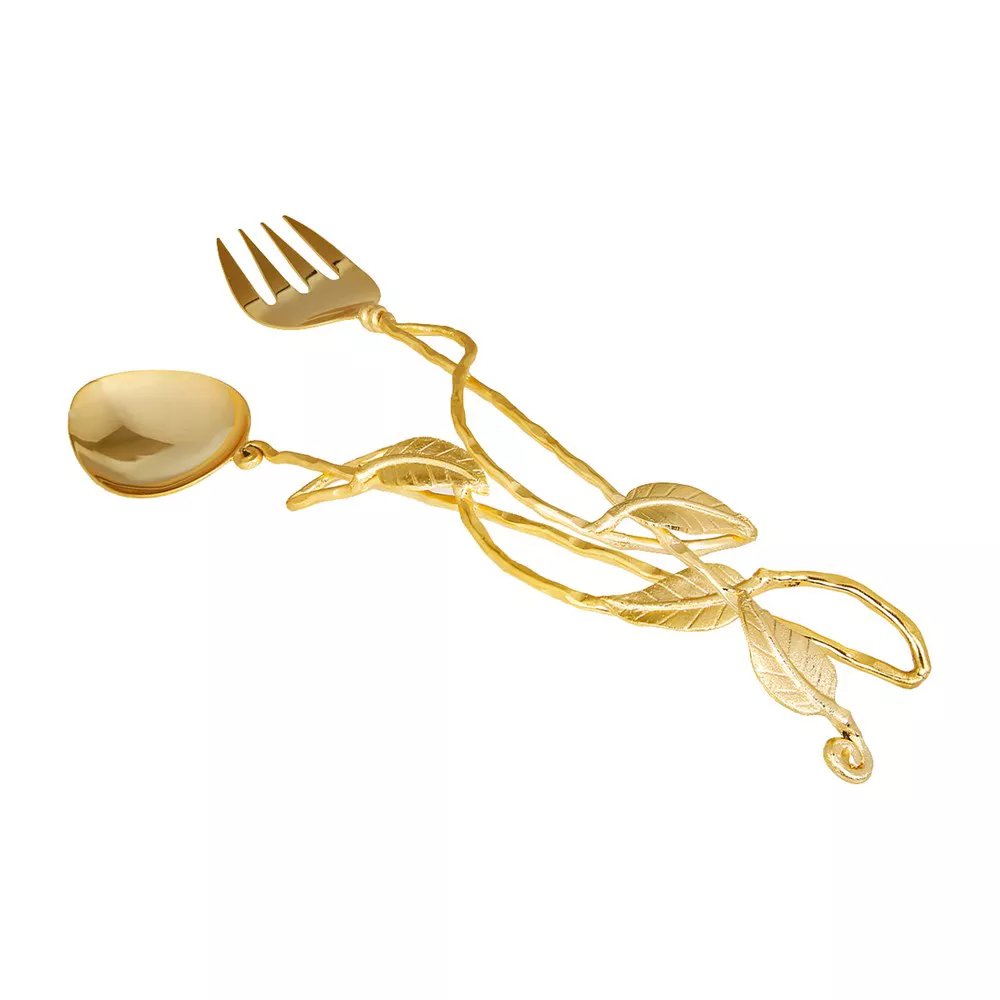 Gold Leaf Salad Servers Set of Two