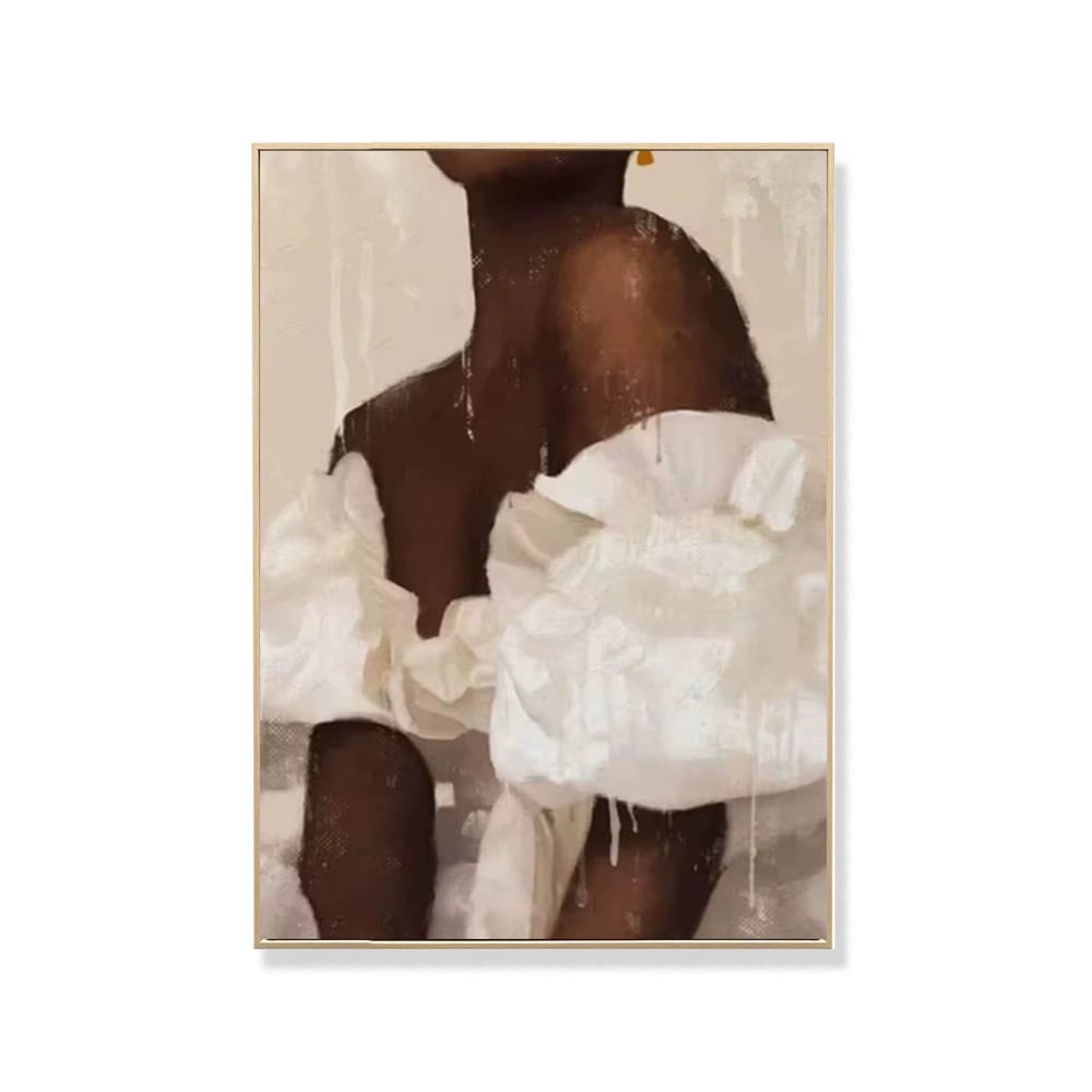 Golden Framed Vintage Black Woman Wall Art