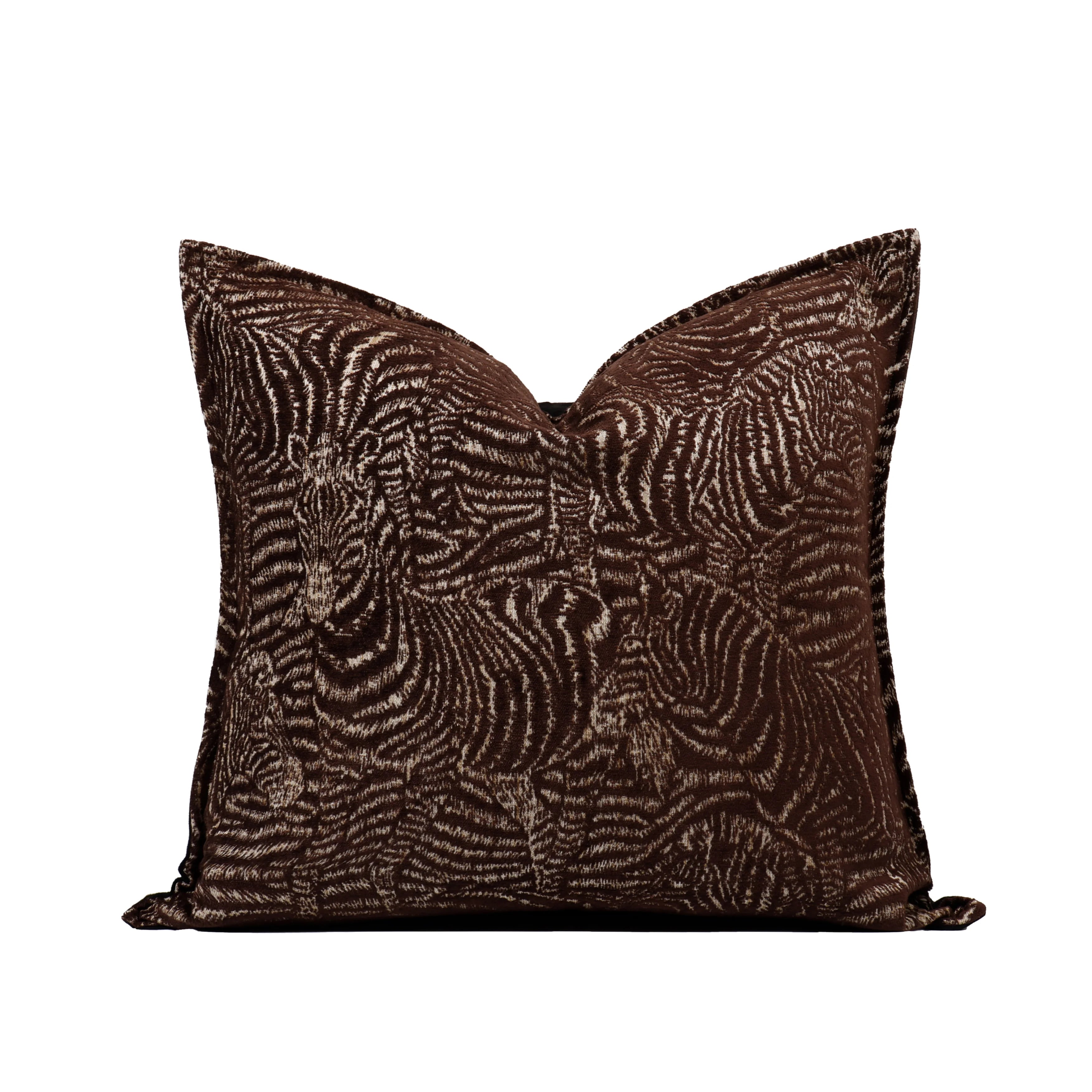 Dark Brown Zebra Square Cushion Covers Chic Designer Pillows Cushions Decorative Home Throw Pillow Covers