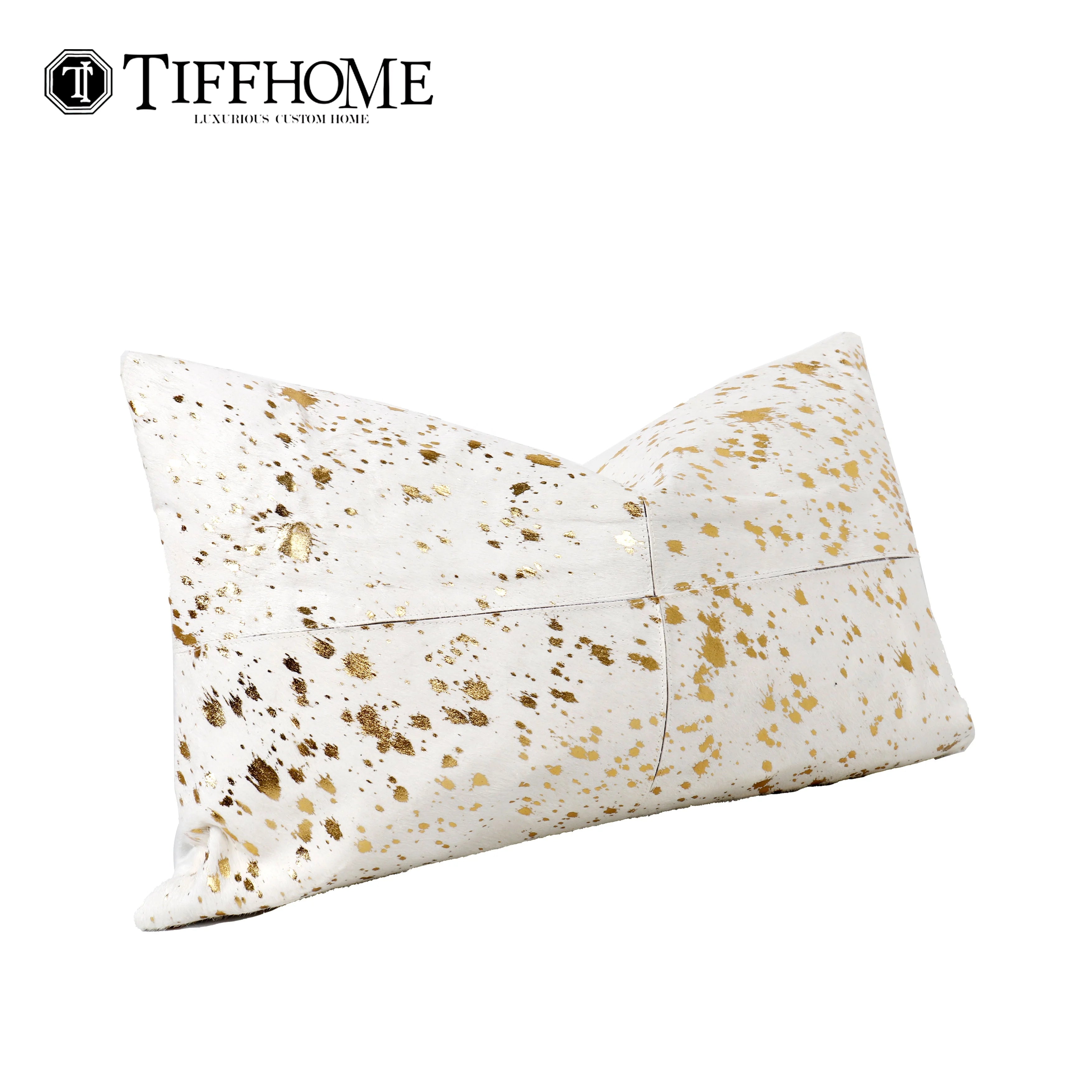 30 x 50 White Horsehair Throw Pillow High Quality Gold Stamping Removable Cover Wholesale Portable and Comfy