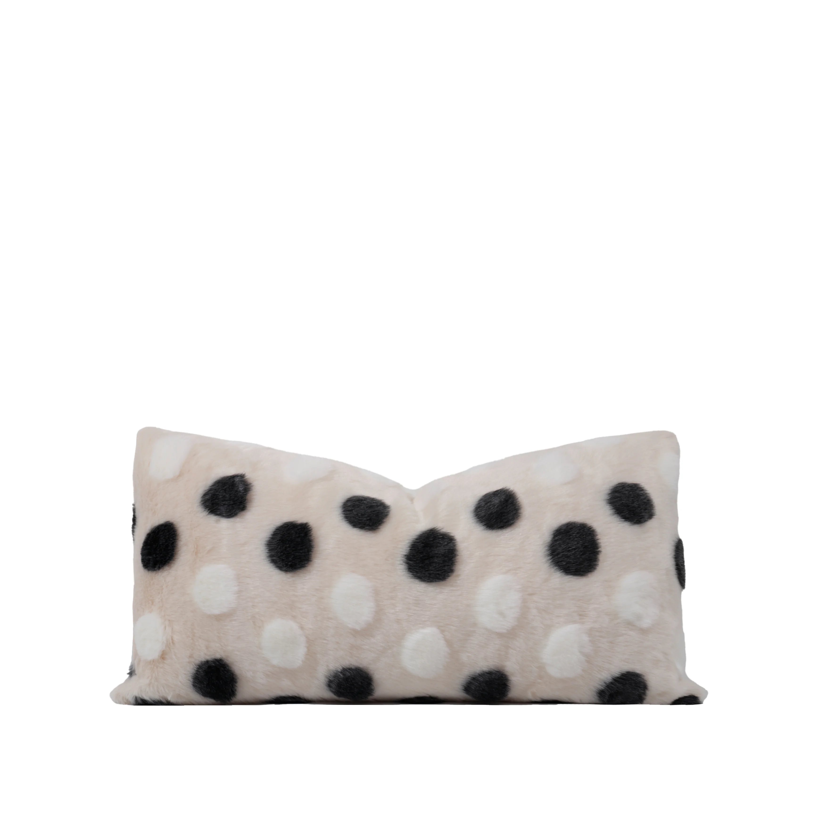 Black and White Polka Dot Plush Waist Pillow Cases Cushion Cases Chic Designer Decorative Organic Pillows Cushions