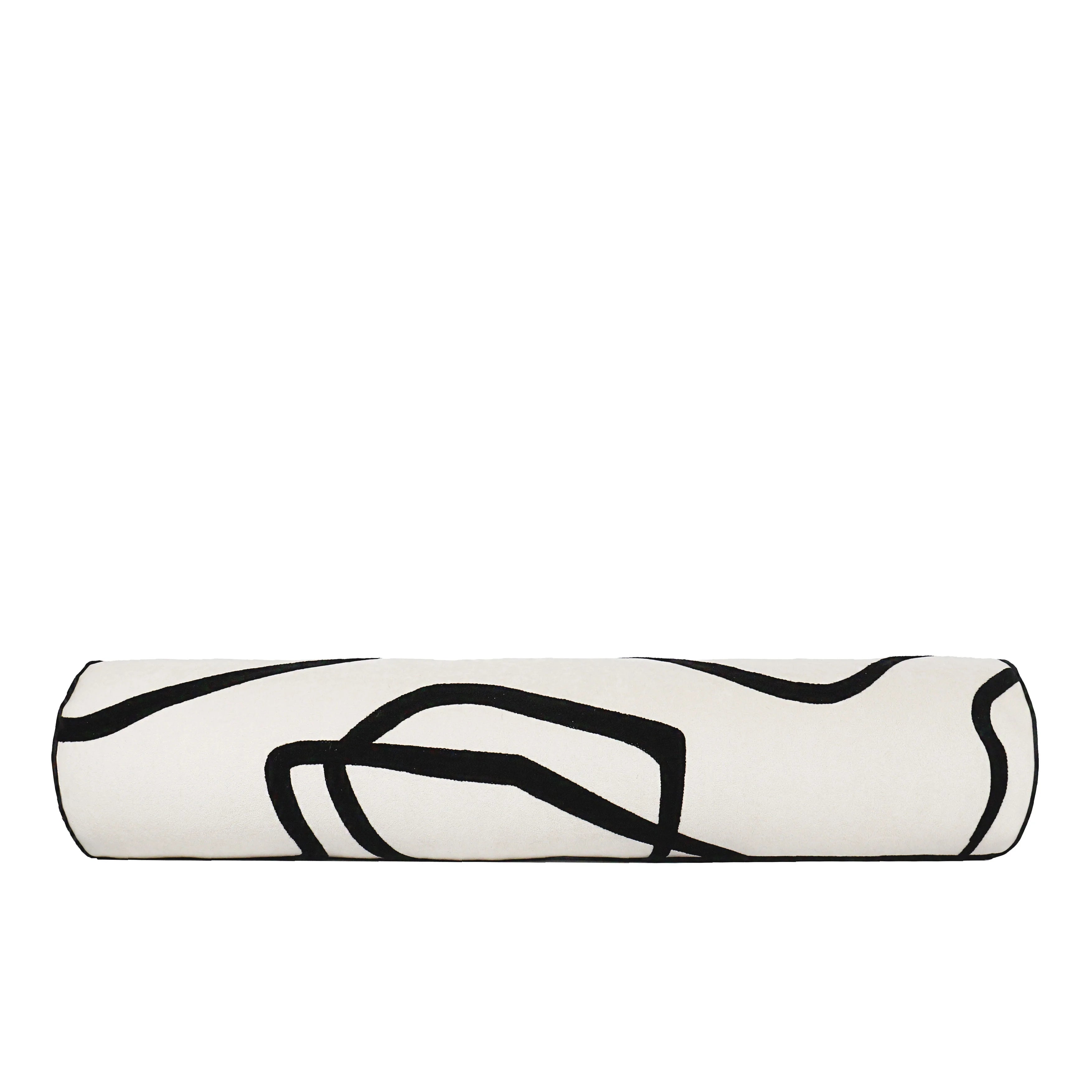 70*15cm Modern Cushion Cover Black and White Embroidered Candy Shaped with Irregular Lines New Product
