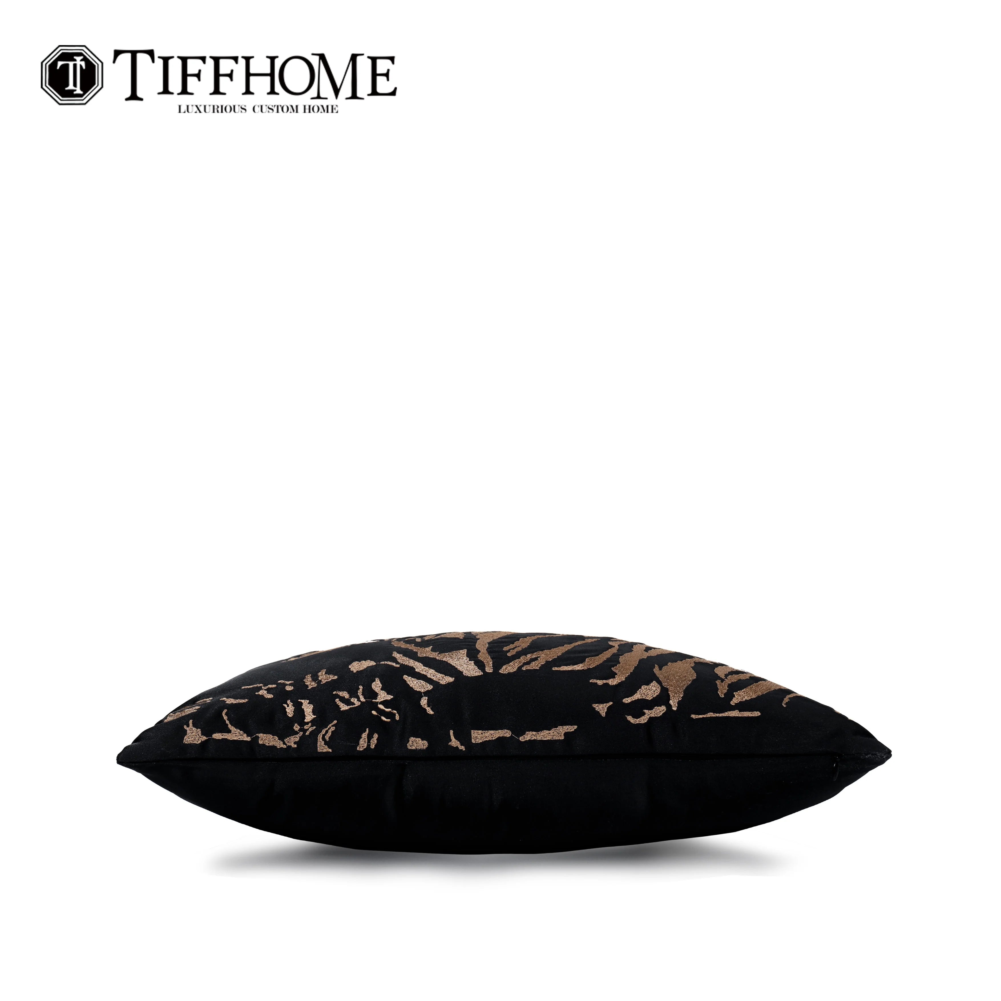 30*50cm Cartoon Tiger Series Decorative Black Cushion Cover Geometric Quilted Embroidery Lovely Rectangular