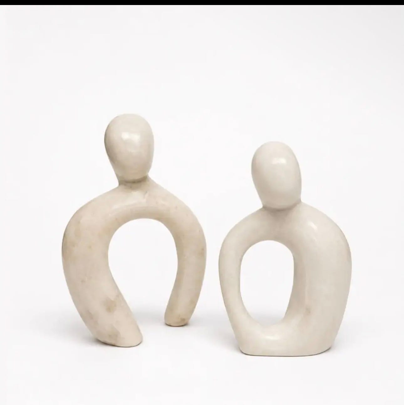 Hugging Couple Marble Sculpture Set