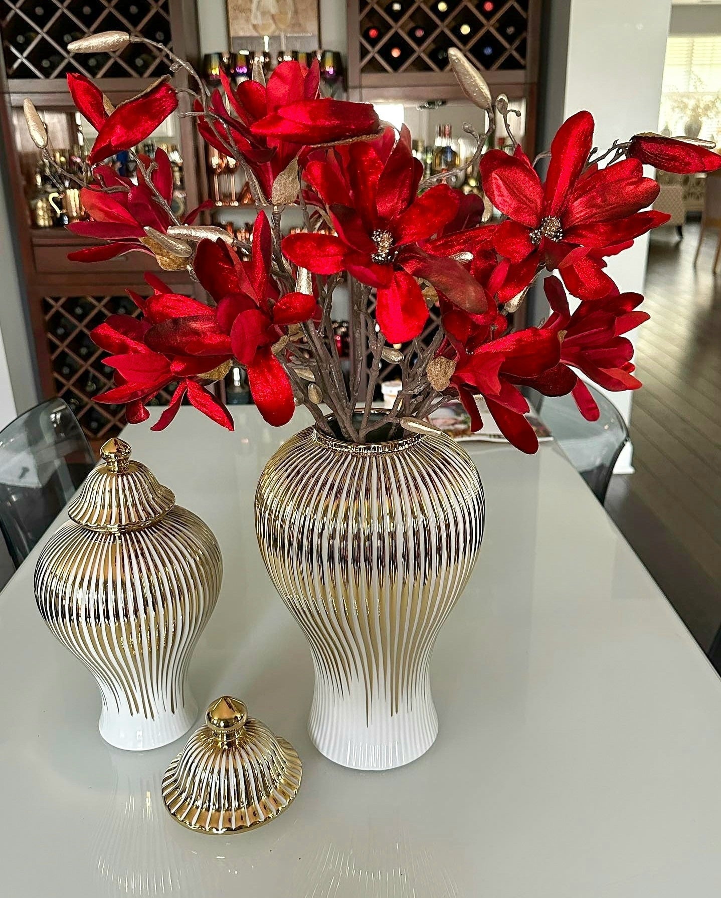 JS Gold and Cream Ginger Jar