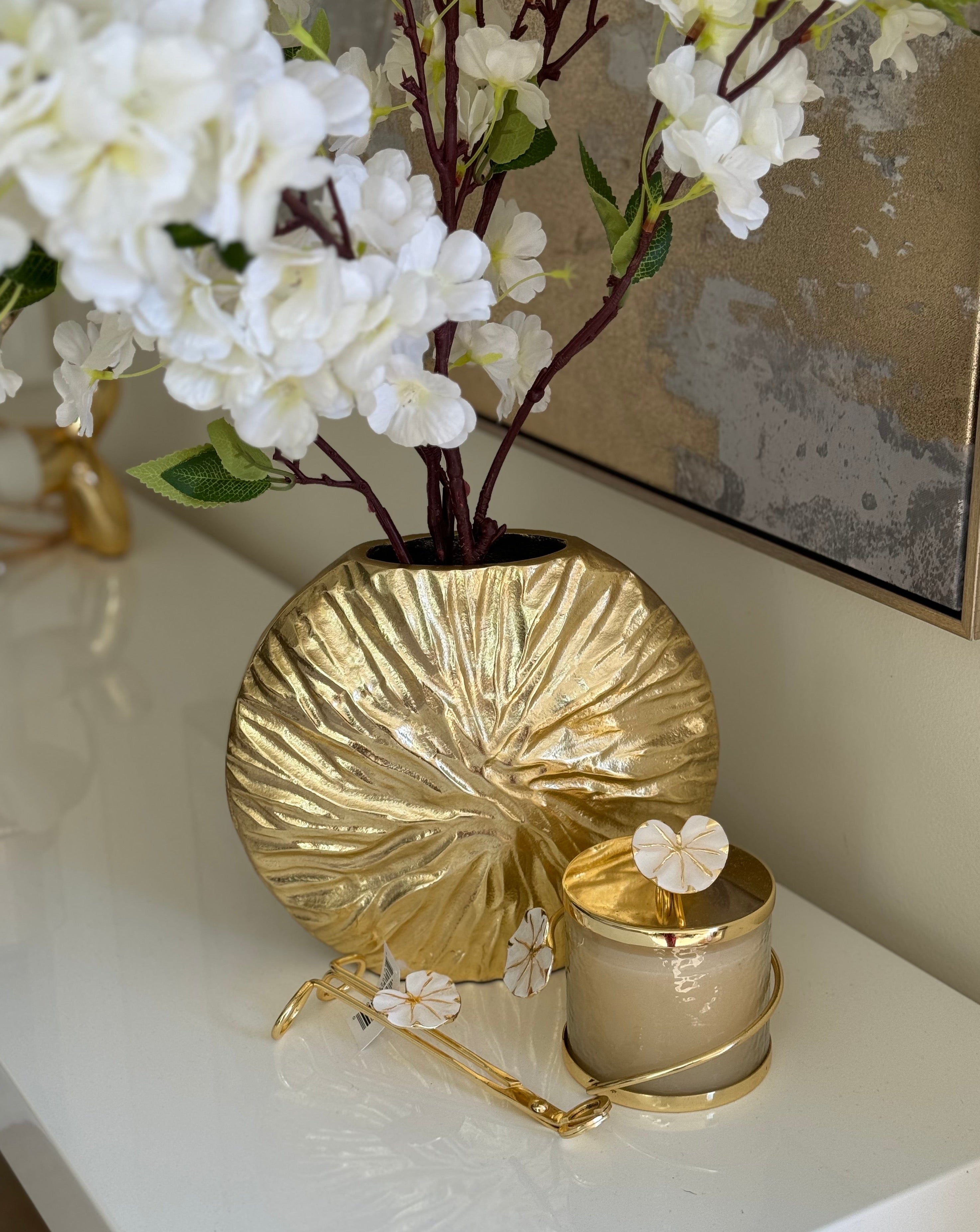 Gold Crumpled Vase