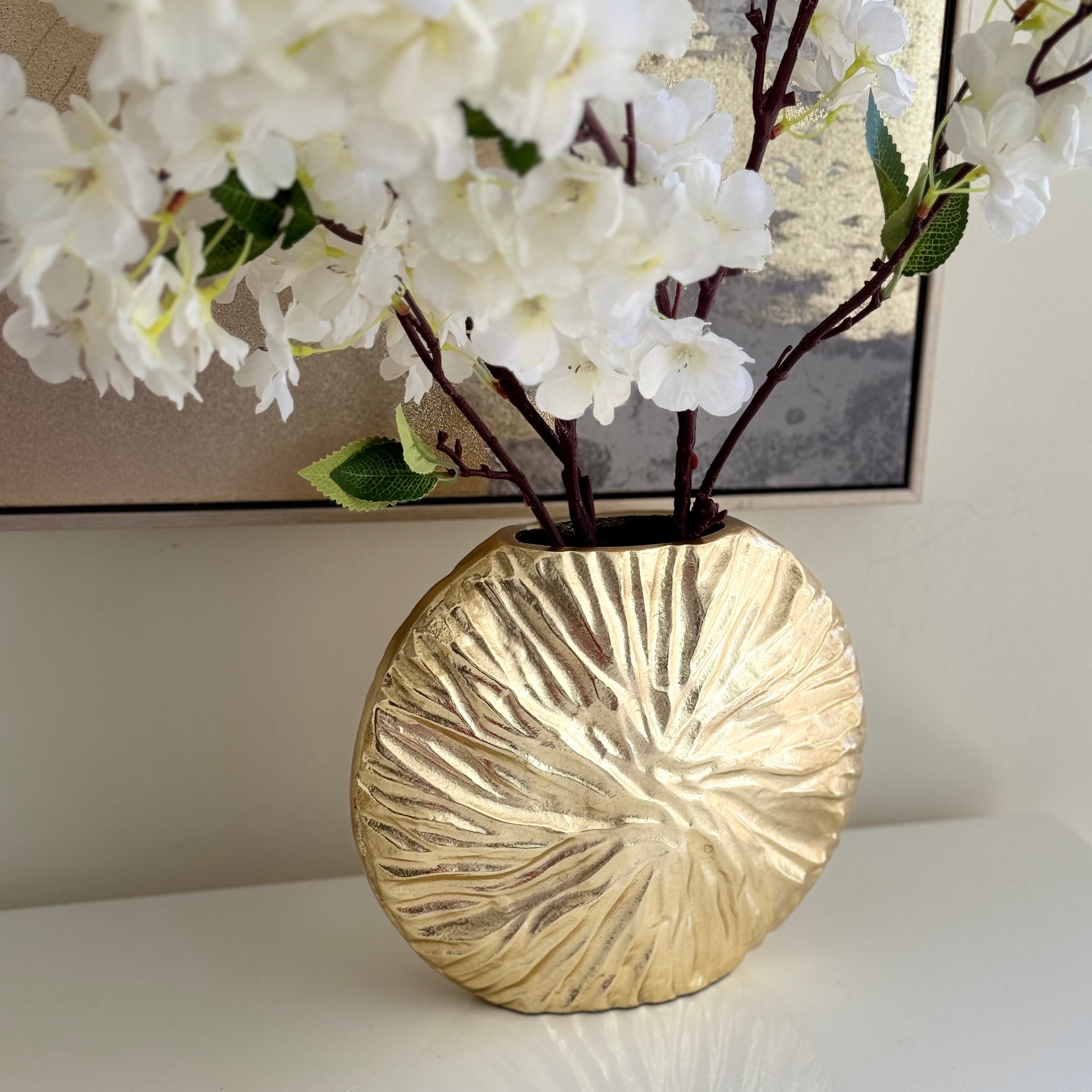 Gold Crumpled Vase