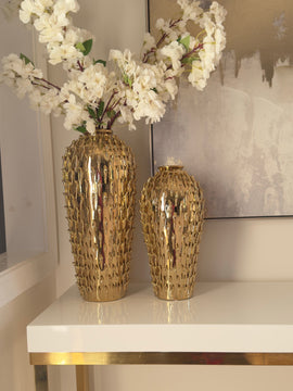 Embossed Luxury Ceramic Flower Vases Elegant Home Decor Ornament