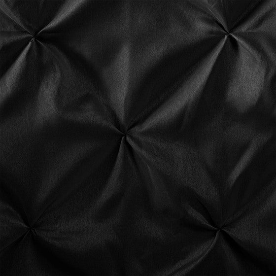 Laurel Tufted Semi-Sheer Shower Curtain Black