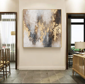 Luxury Gold Abstract Hand Painted Wall Art Canvas