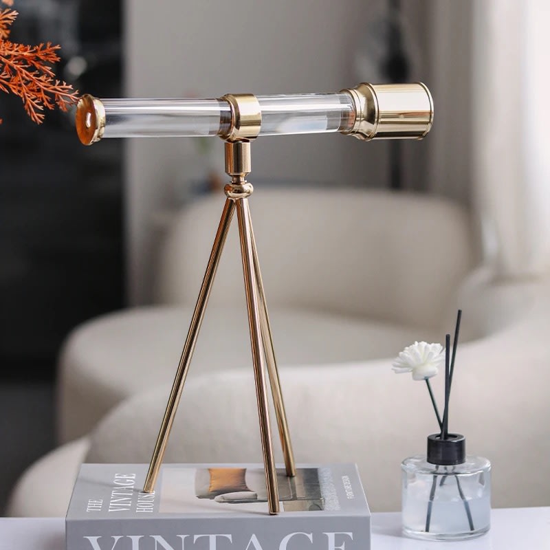Luxury Metal Crystal Tripod Telescope For Home Decor