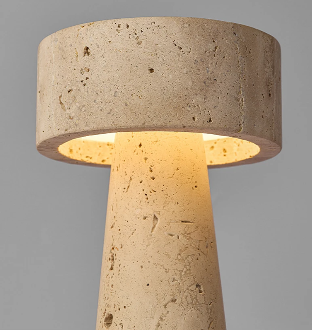 Luxury Travertine Stone Bedside Lamp