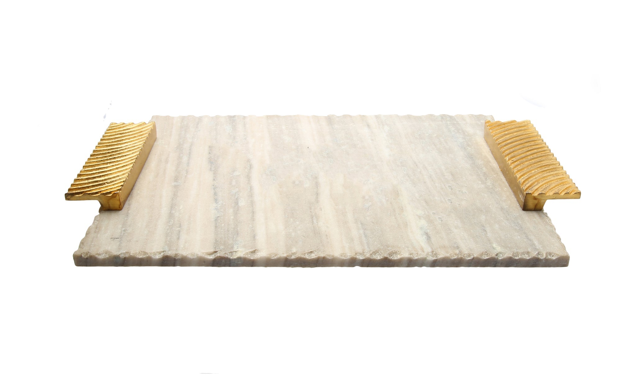 Marble Tray with Gold Embossed Handles