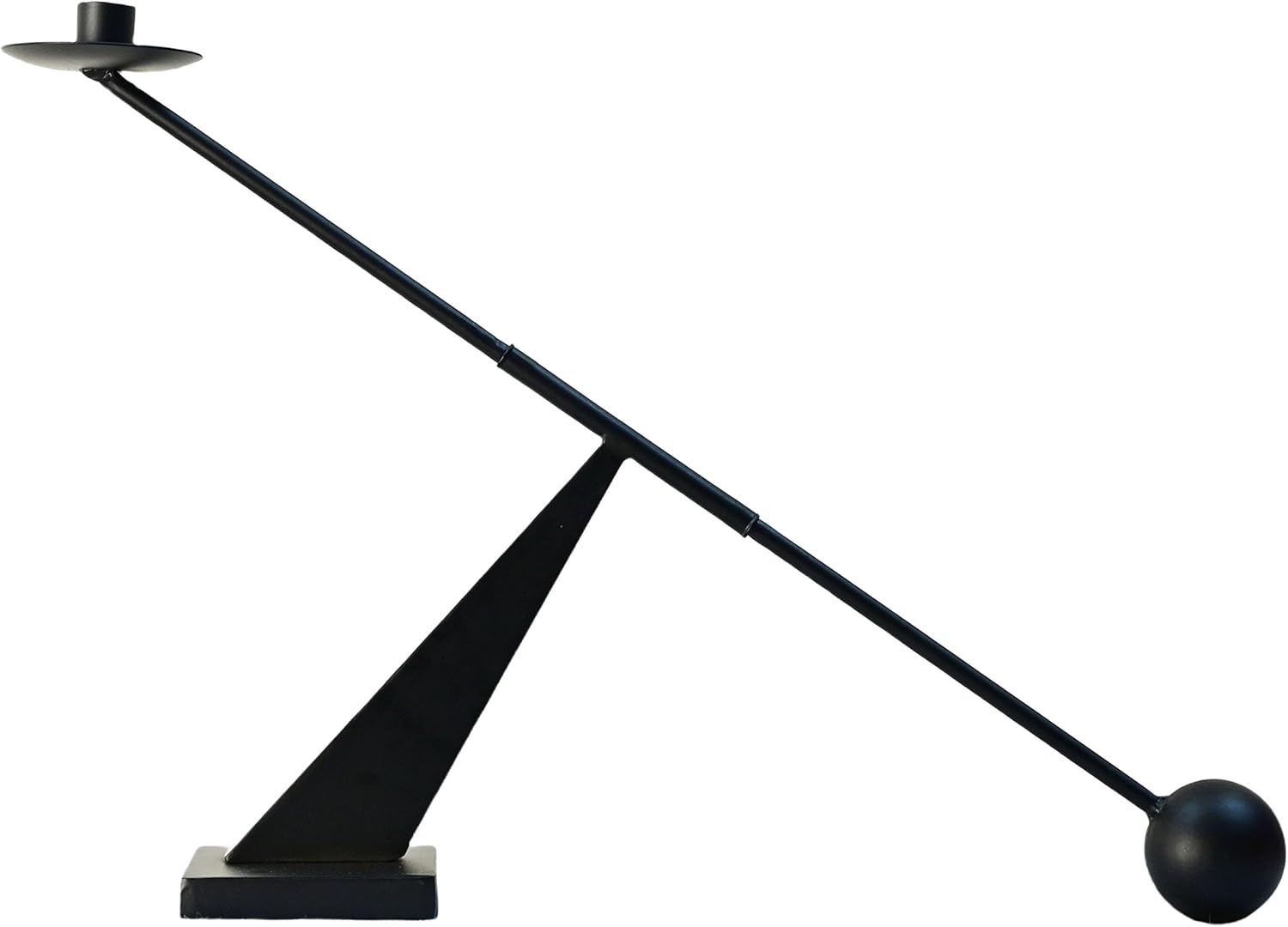 Modern Black Metal Candlestick Holder – Geometric Candle Stand