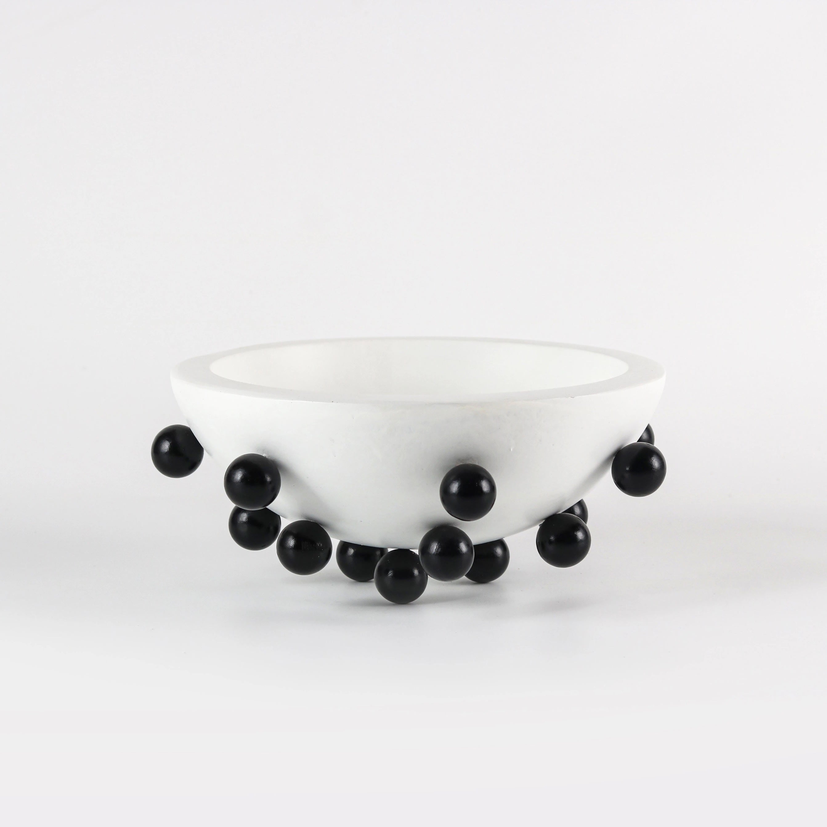 Modern Black White Bumps Round Balls Vase Soft Decor Ornaments