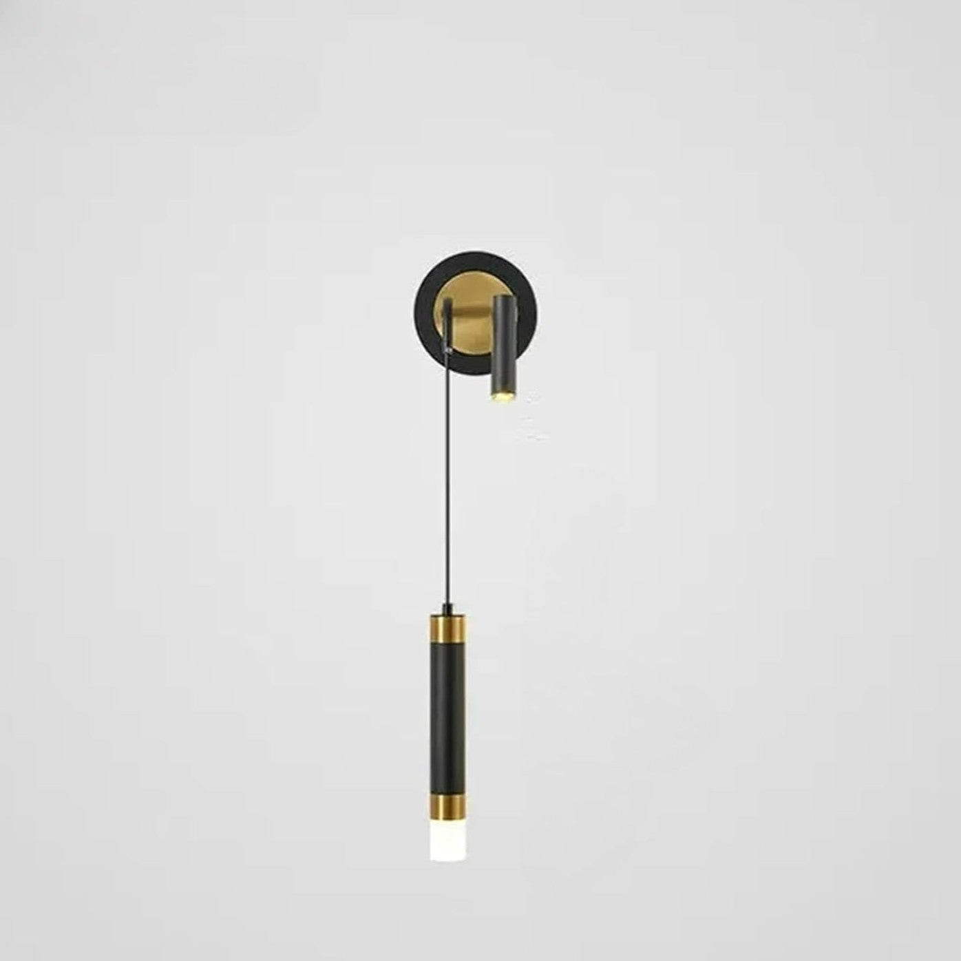 Modern Long Black LED Wall Lamp with Rotating Spotlight