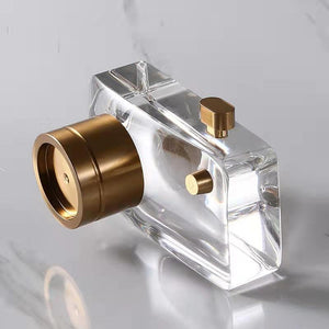 Modern Luxury Metal Camera Decor with Crystal Accents