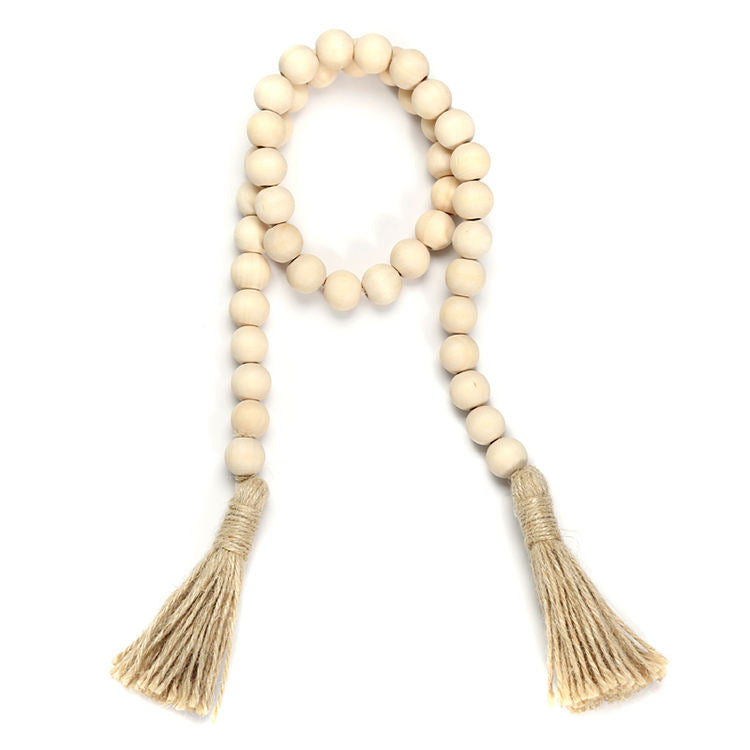 Natural Wood Tassels Bead Garland