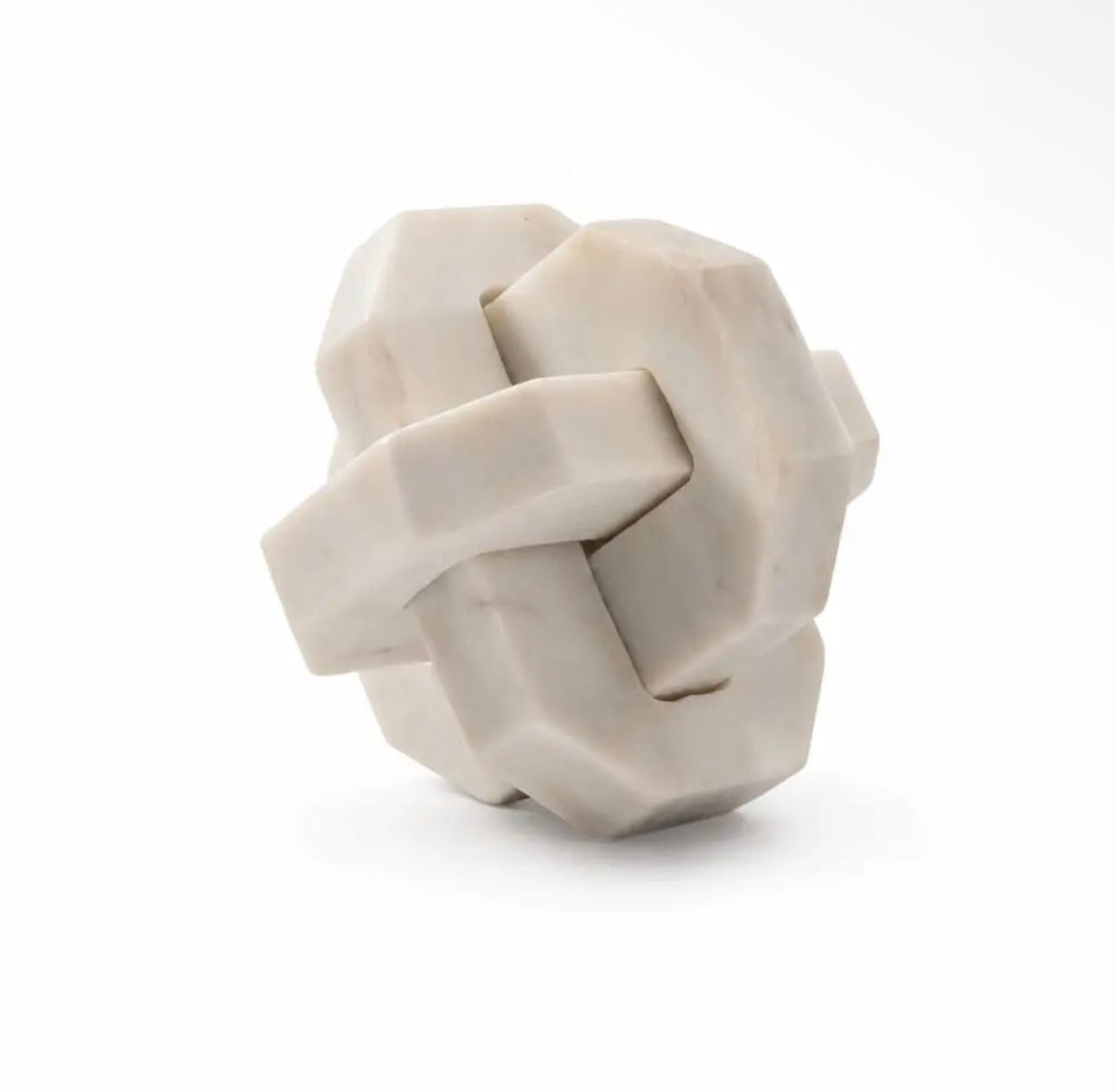 Nudo Geometric White Marble Knot Sculpture