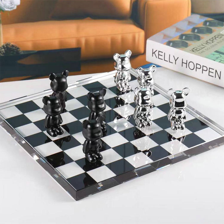 Resin Chessboard Crystal Chess Board For Home Decor