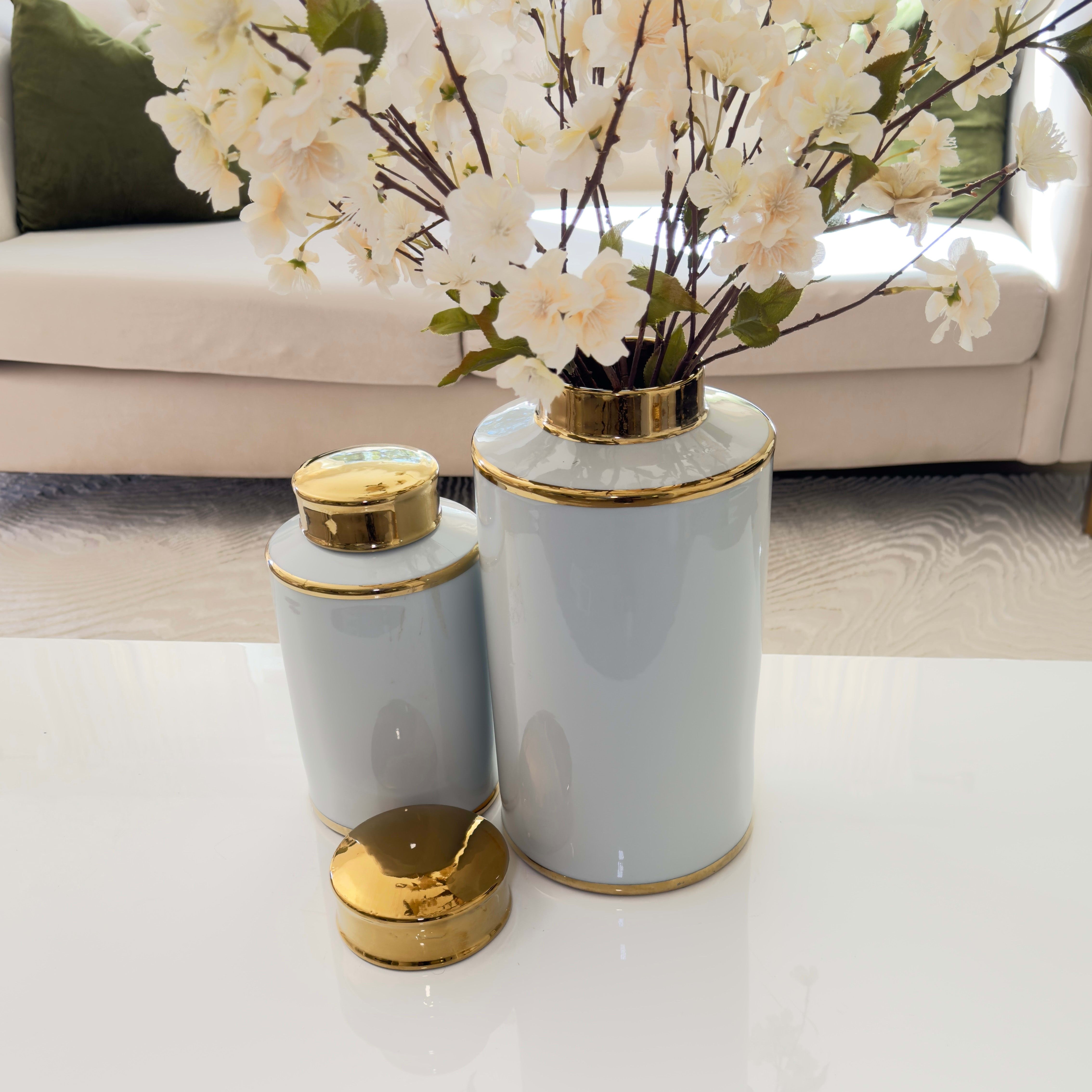 Retro Ceramic Storage Tank Artificial Flower Vases Set