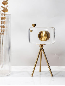 Luxury Golden Crystal Crafts Camera For Home Decor