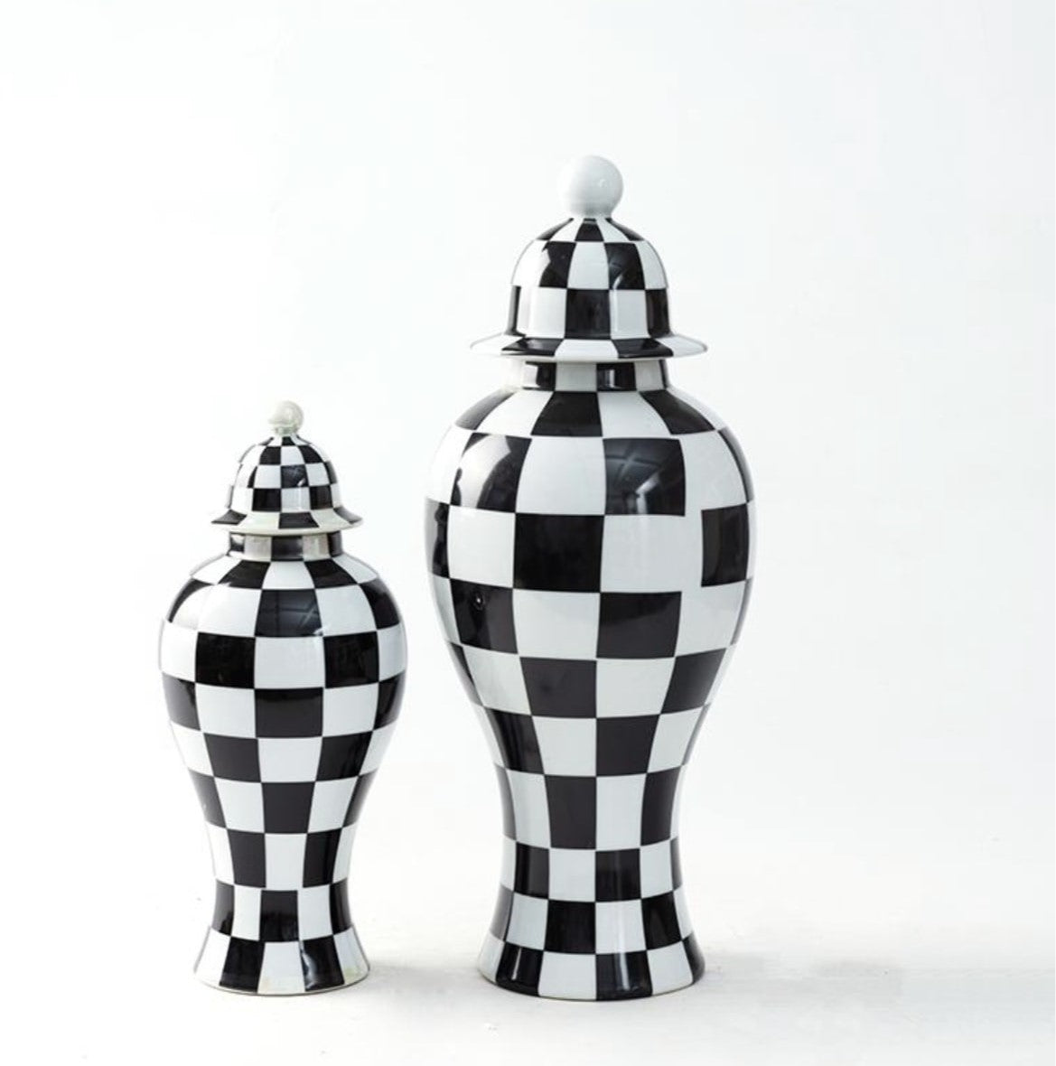 The London Checker Board Ceramic Decorative Vase