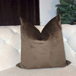 Velvet Chocolate Brown Pillow Cover