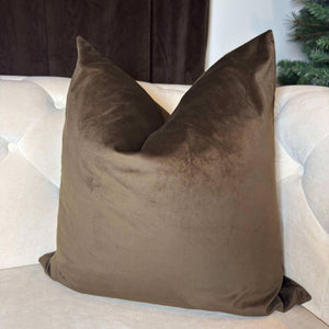 Velvet Chocolate Brown Pillow Cover