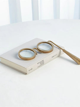 Antique Brass Lorgnette Magnifying Glass