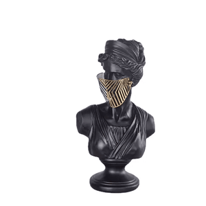 Bust Woman In Mask Figurine Statue