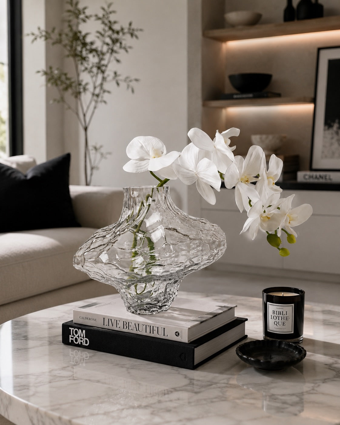 Irregular Creative Glass Vase – Modern Artistic Decorative Flower Vase