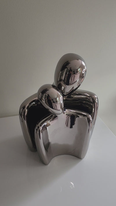 Hugging Couple Figurine with white or silver color