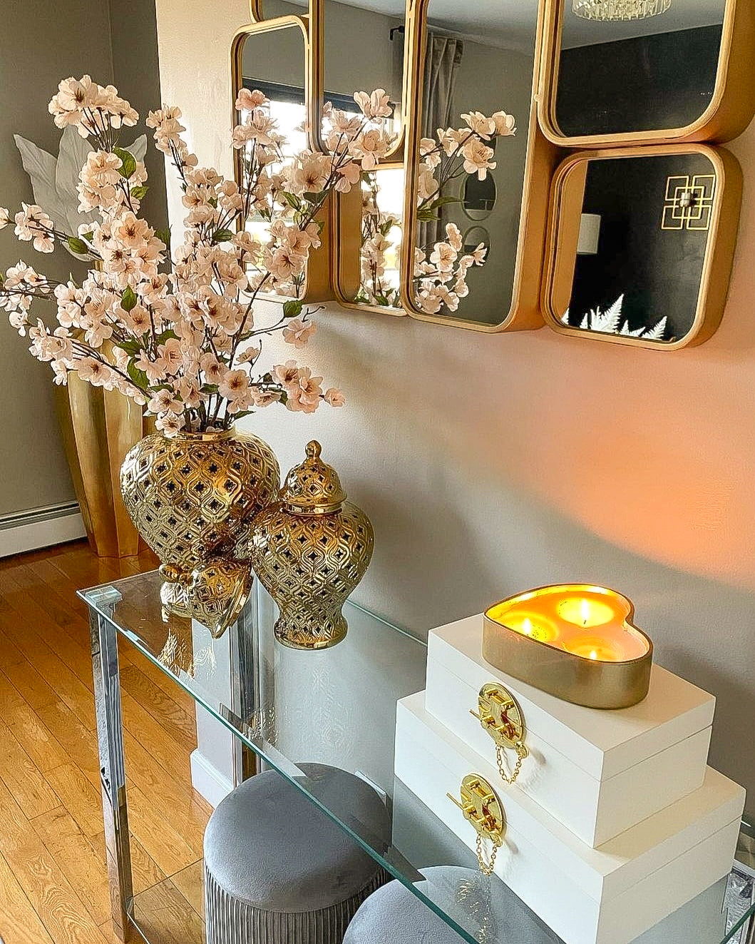 Gold Pierced Ginger Jar