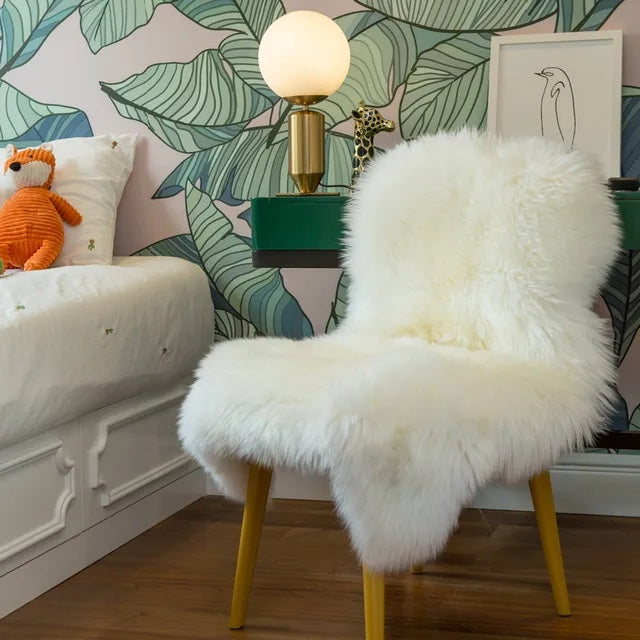 Natural New Zealand Sheepskin Ivory white Fur Rug