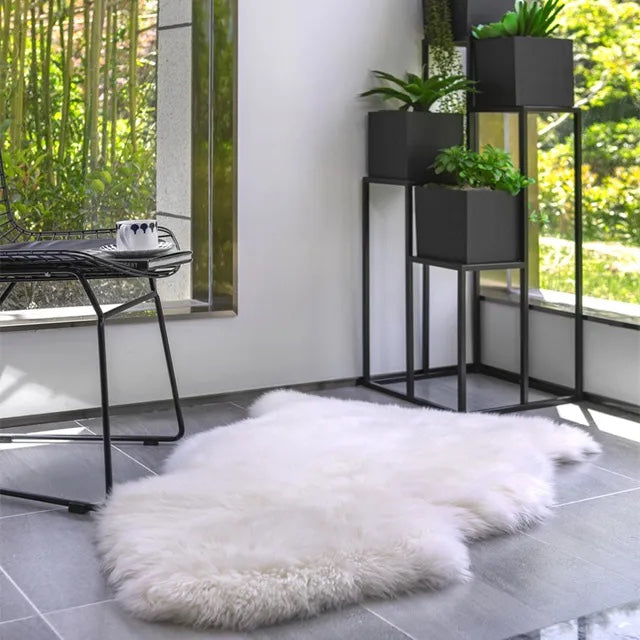 Natural New Zealand Sheepskin Ivory white Fur Rug
