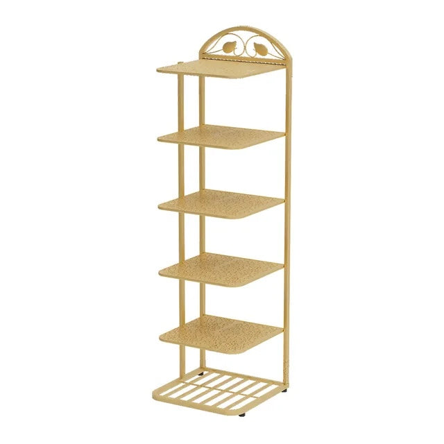 Gold Metal Wall Shoe Rack Shelf 