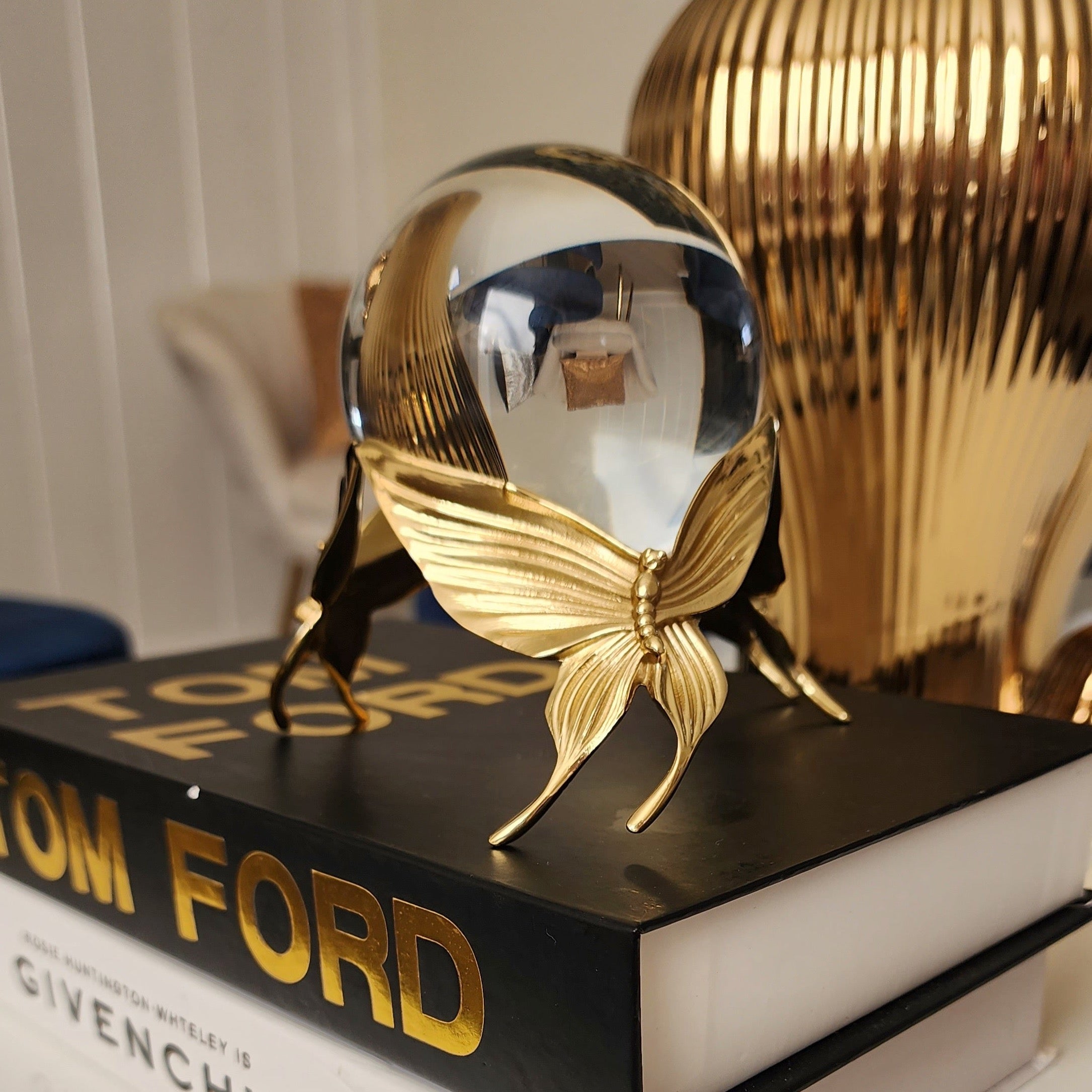 Butterfly Crystal Ball Ornament