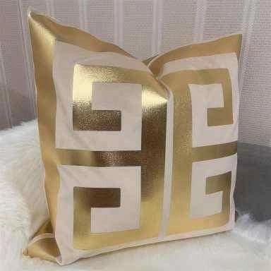Stylish pillow covers 20 by 20 inches to enhance room decor,White and Gold Pillow Cover,Greece style